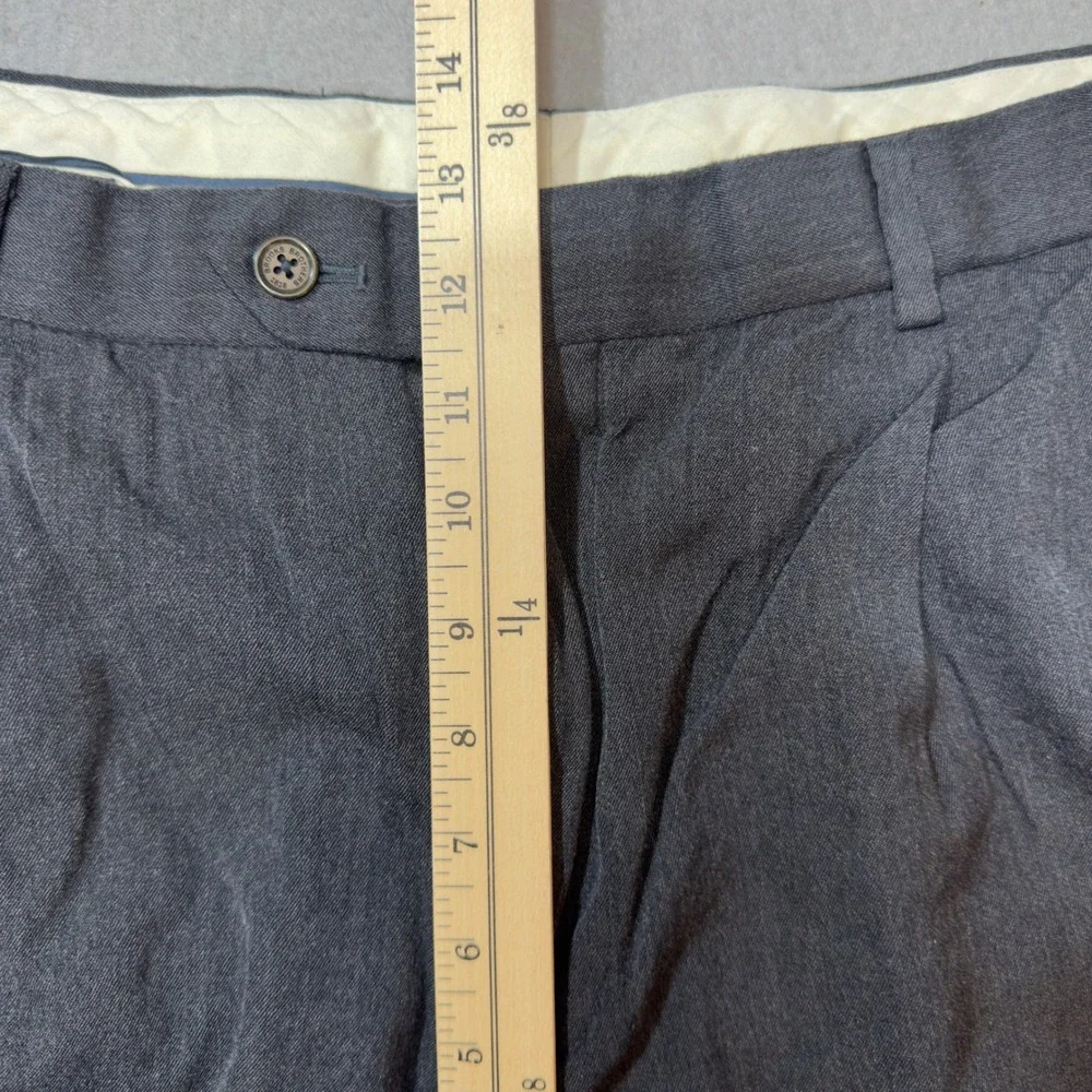Brooks Brothers Dress Pants Men 38x32 Gray Good 1818 Madison Pleated Wool Cuffed